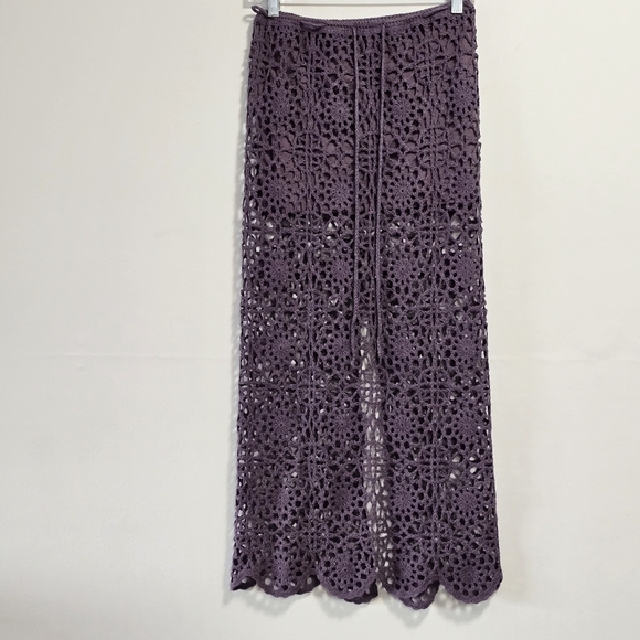 Pull&Bear Dresses & Skirts - Pull &Bear Elegant Purple Crochet Skirt